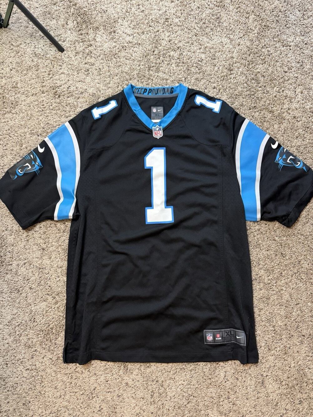 Nike Cam Newton Carolina Panthers Stitched Jersey Mens XL On Field NFL Sewn EUC